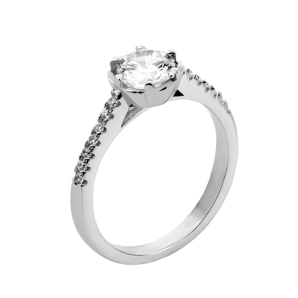 

Серебряное кольцо с фианитами 000132266 17 размера