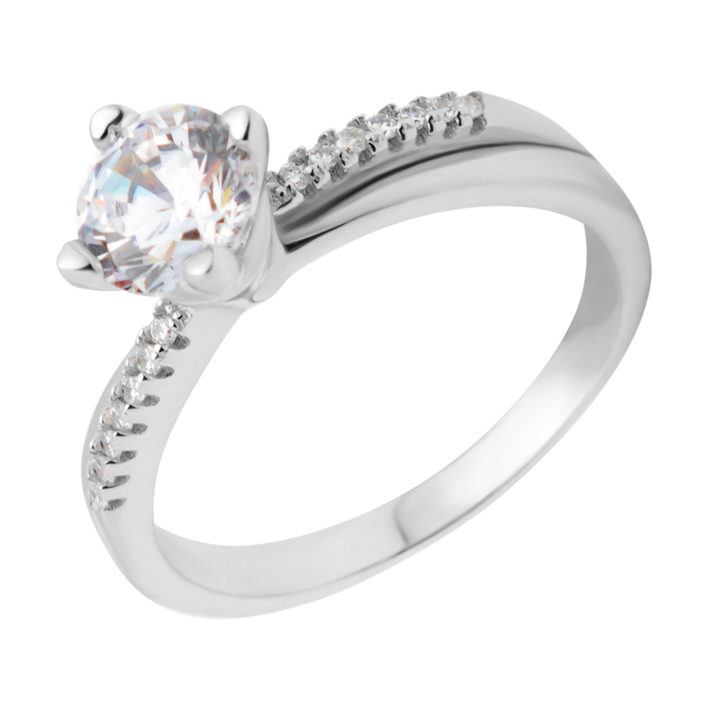 

Серебряное кольцо с фианитами 000117771 16.5 размера