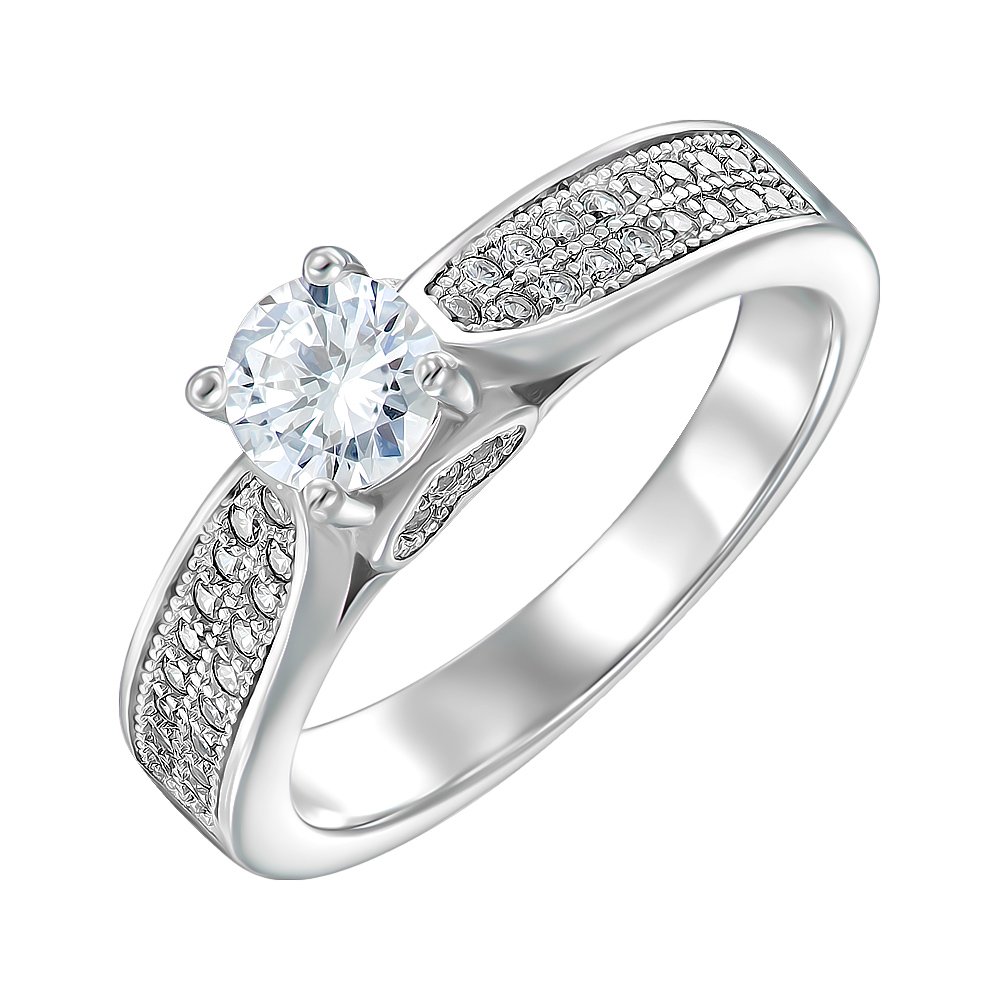 

Кольцо из серебра с фианитами 000151534 17.5 размера