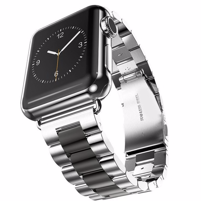 

Ремешок металлический BlackPink 3-Bead Metal Band for Apple Watch 38 | 40 mm, Silver-Black