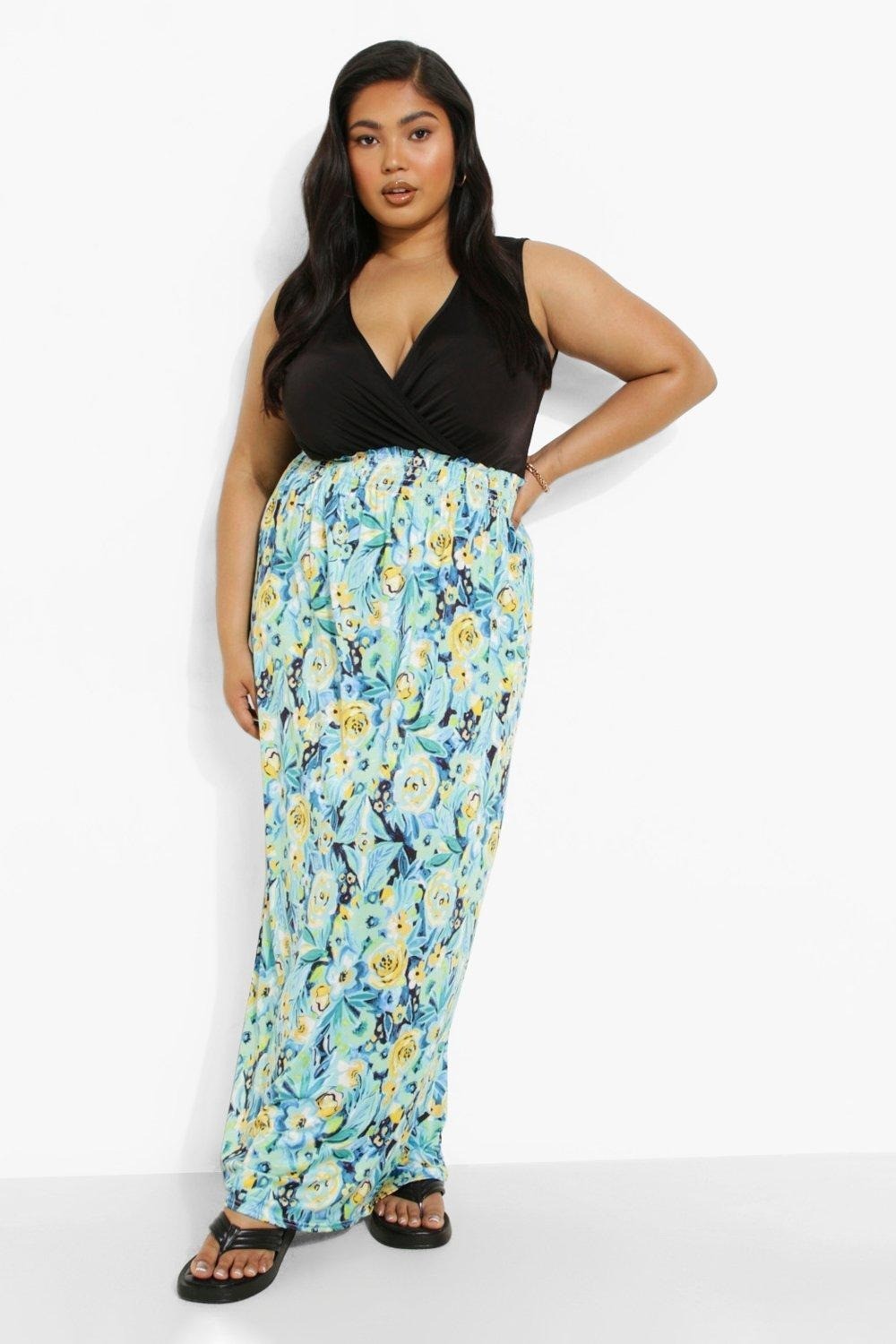 

Платье Boohoo  черно-голубой 1000399118069, Платье Boohoo 50 черно-голубой 1000399118069