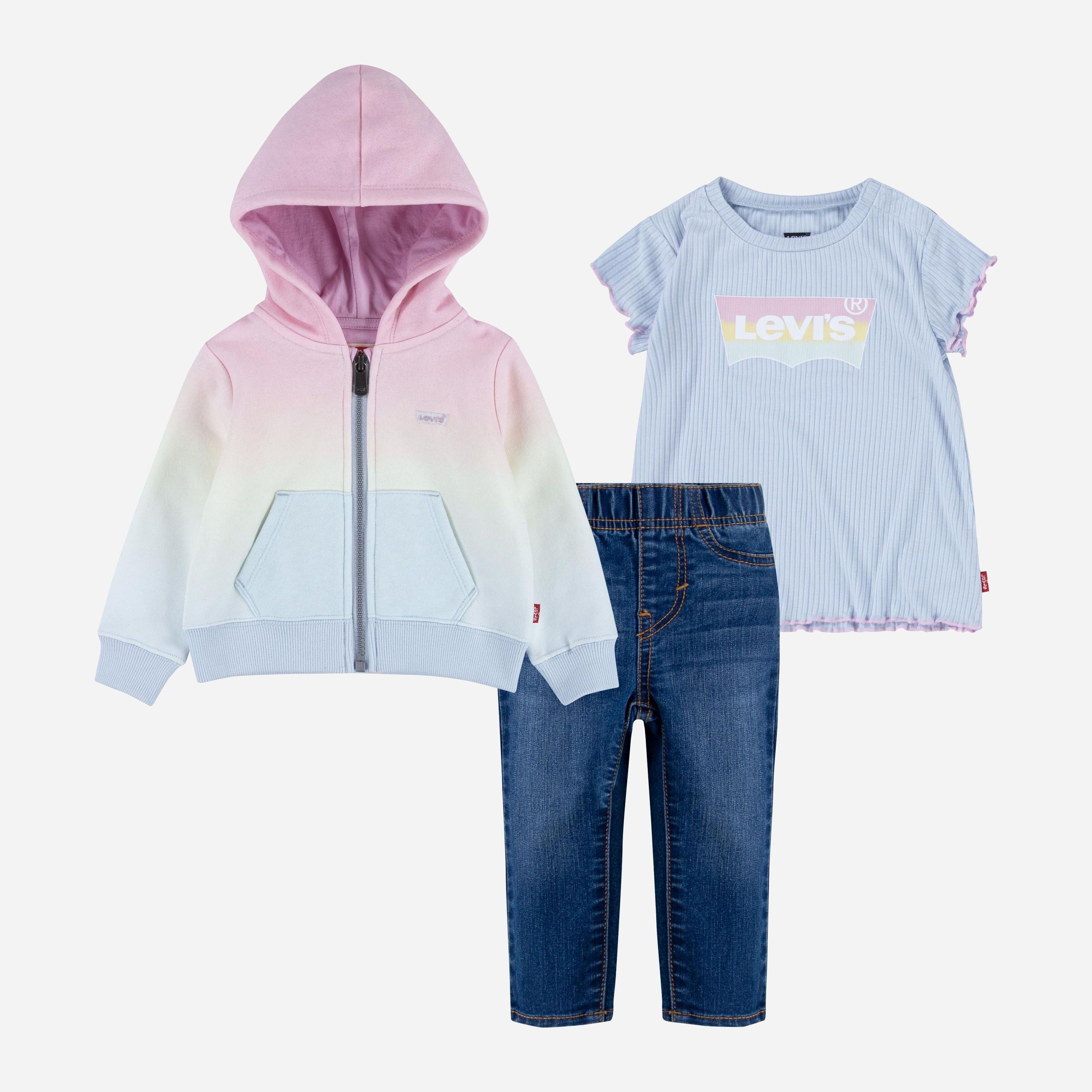 

Комплект (футболка + толстовка + джинсы) Levi's Lvg Hoodie Denim 3Pc Set 1ED601-K1H 86 см