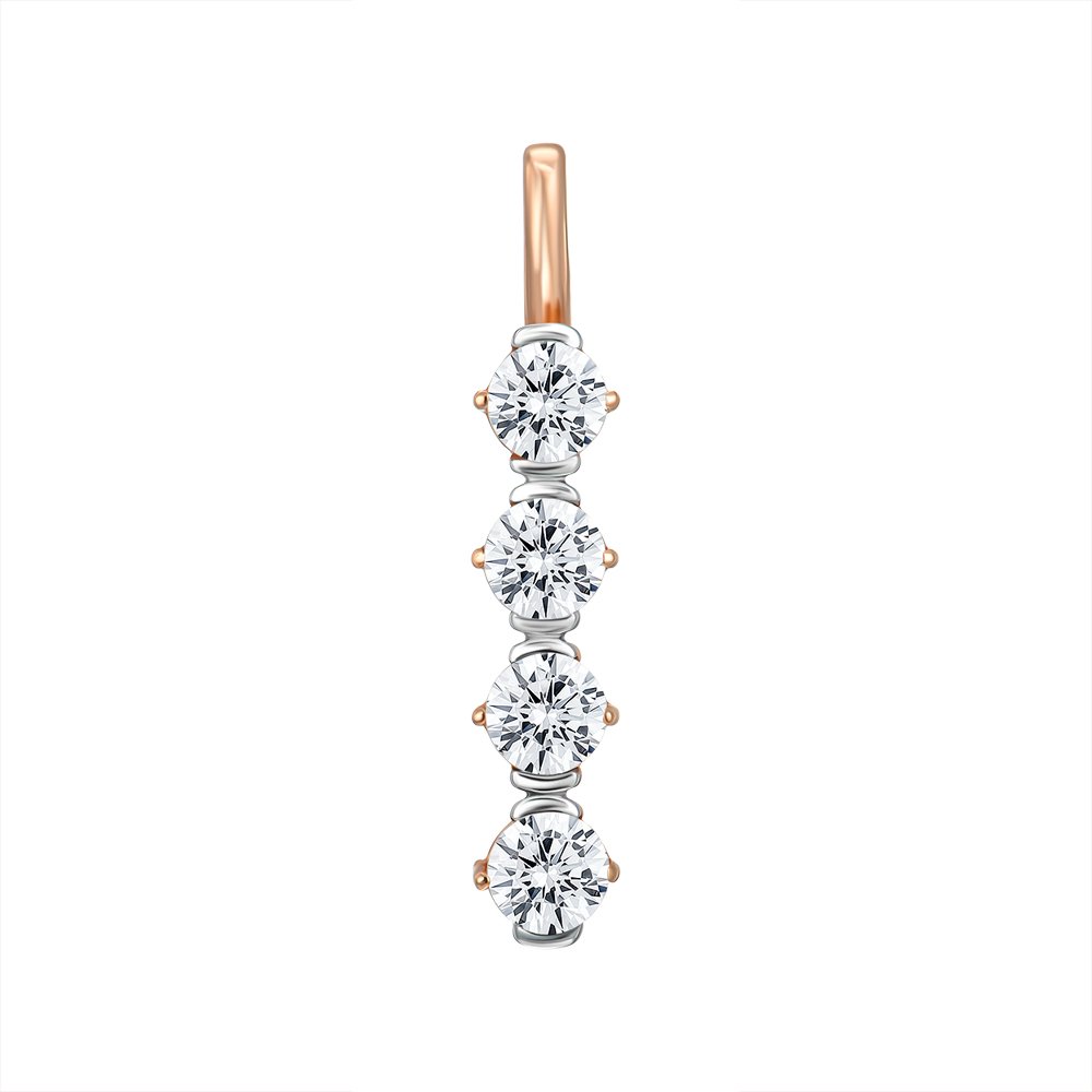 

Золотая подвеска в комбинированном цвете с фианитом S Zirconia 000150397