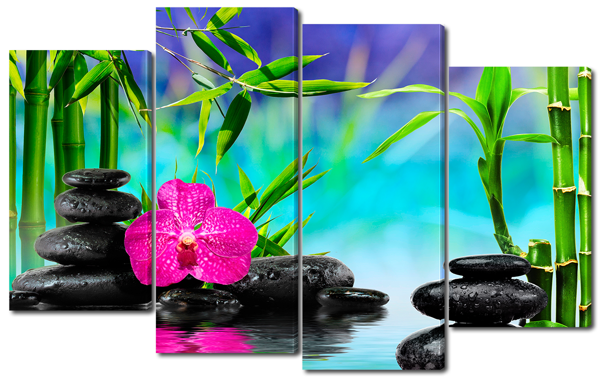 

Модульная картина Interno Эко кожа Орхидея камни и бамбук 166x102см