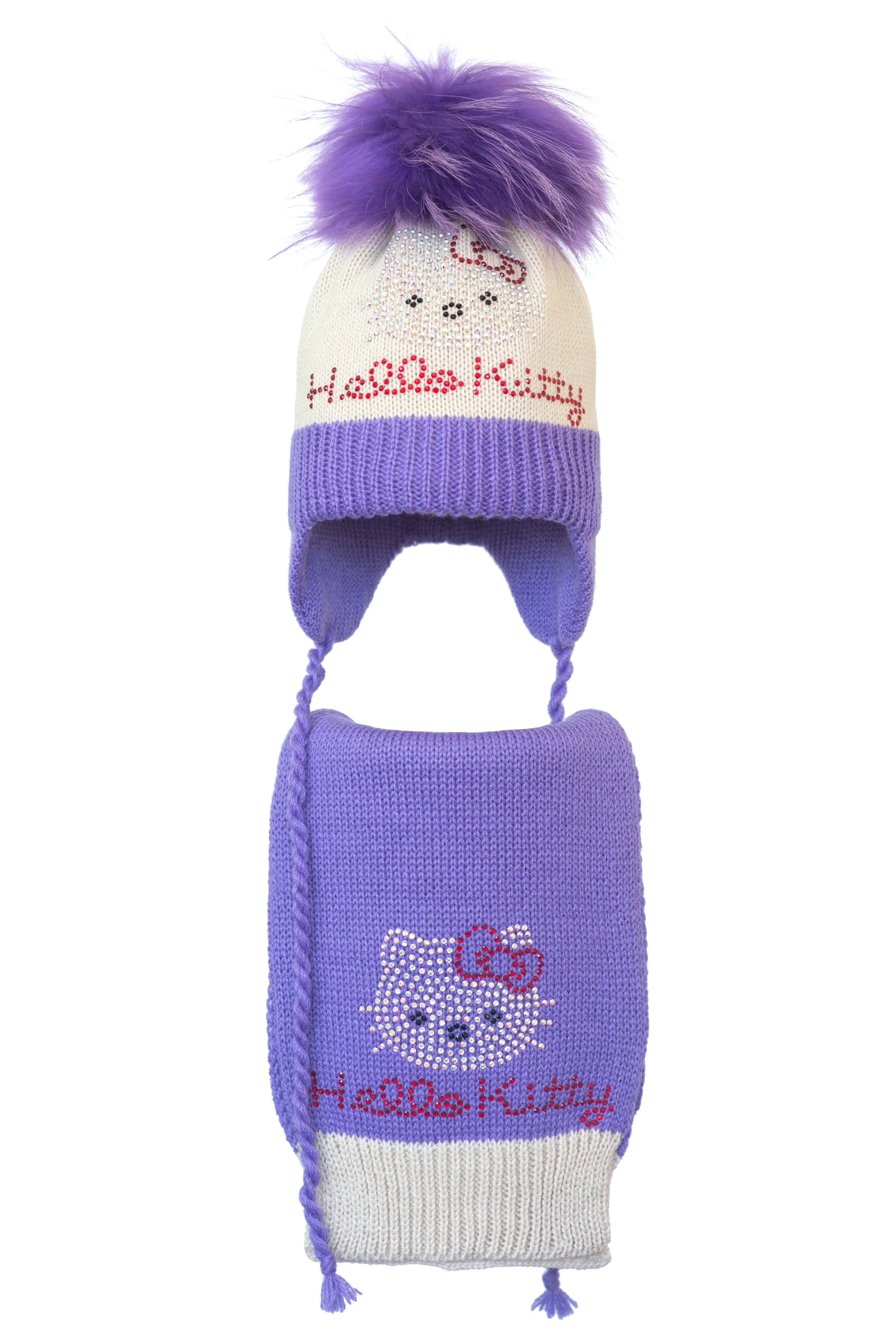 

Комплект (шапка и шарф) HATTY Hello Kitty (52 см) Жемчуг с сиреневым (5/3-8-1к)