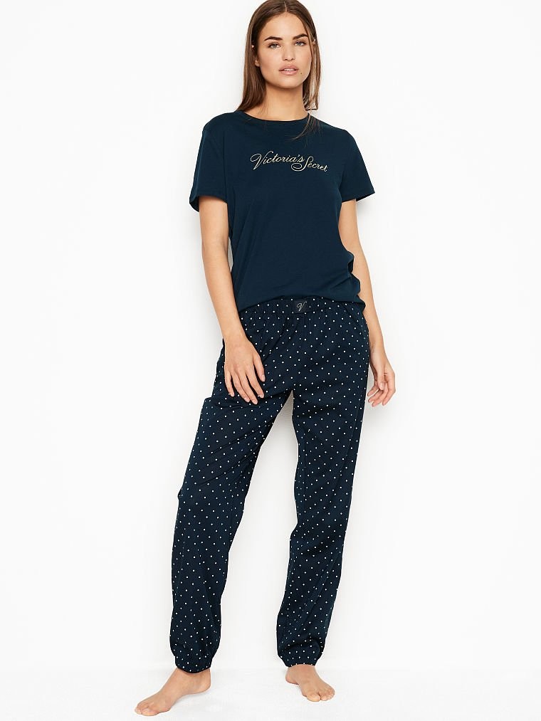 

Домашний комплект Victoria's Secret футболка и штаны пижама 1159757477 (Синий, M)