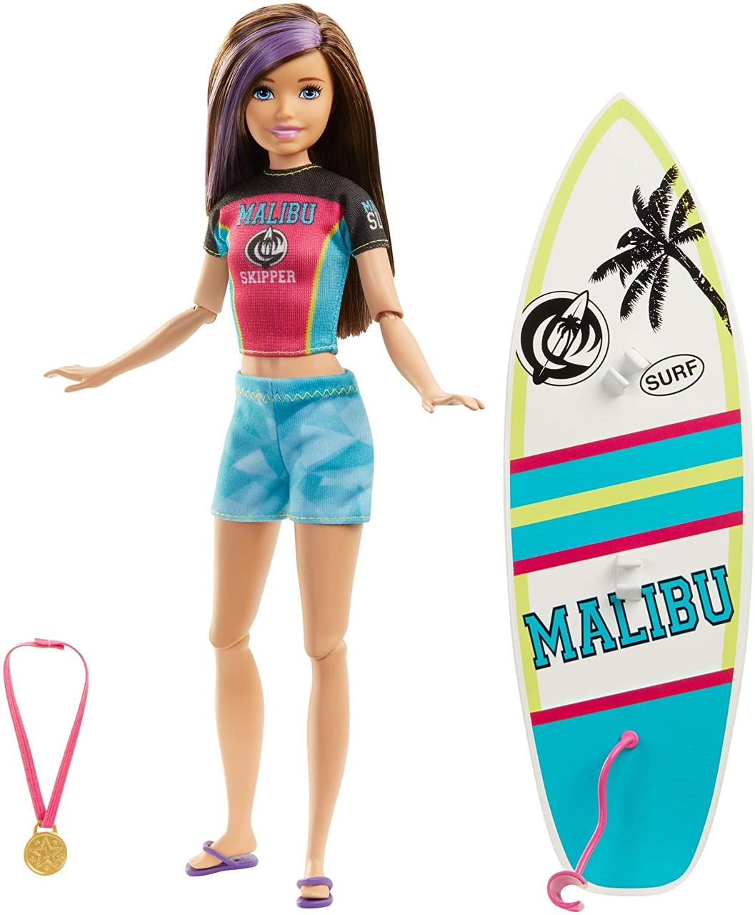 

Кукла Barbie Dreamhouse Adventures Скиппер Серфингистка Спортивные сестры на шарнирах GHK36