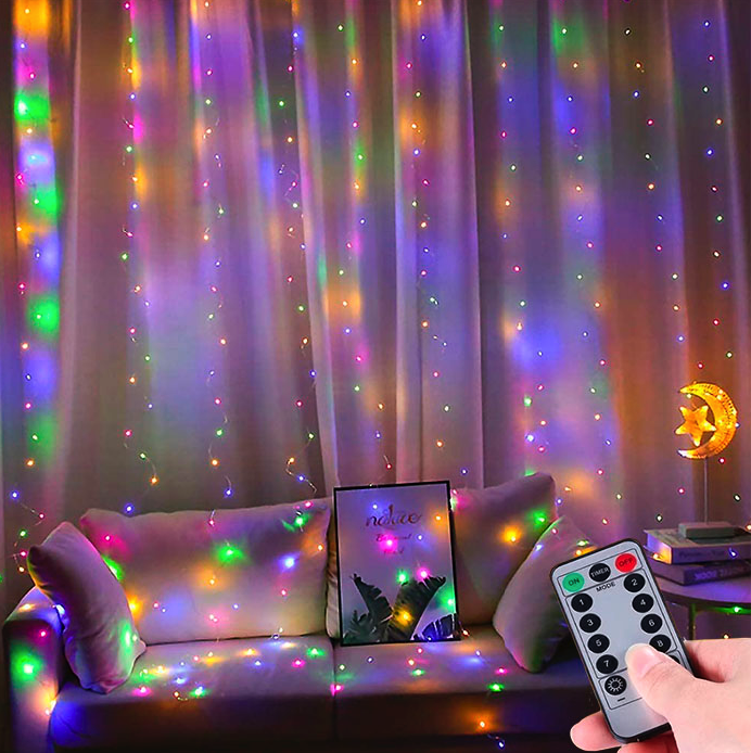 

СВЕТОДИОДНАЯ ГИРЛЯНДА ШТОРА 3x3 МЕТРА 300 LED 220V с Пультом, Разноцветный RGB