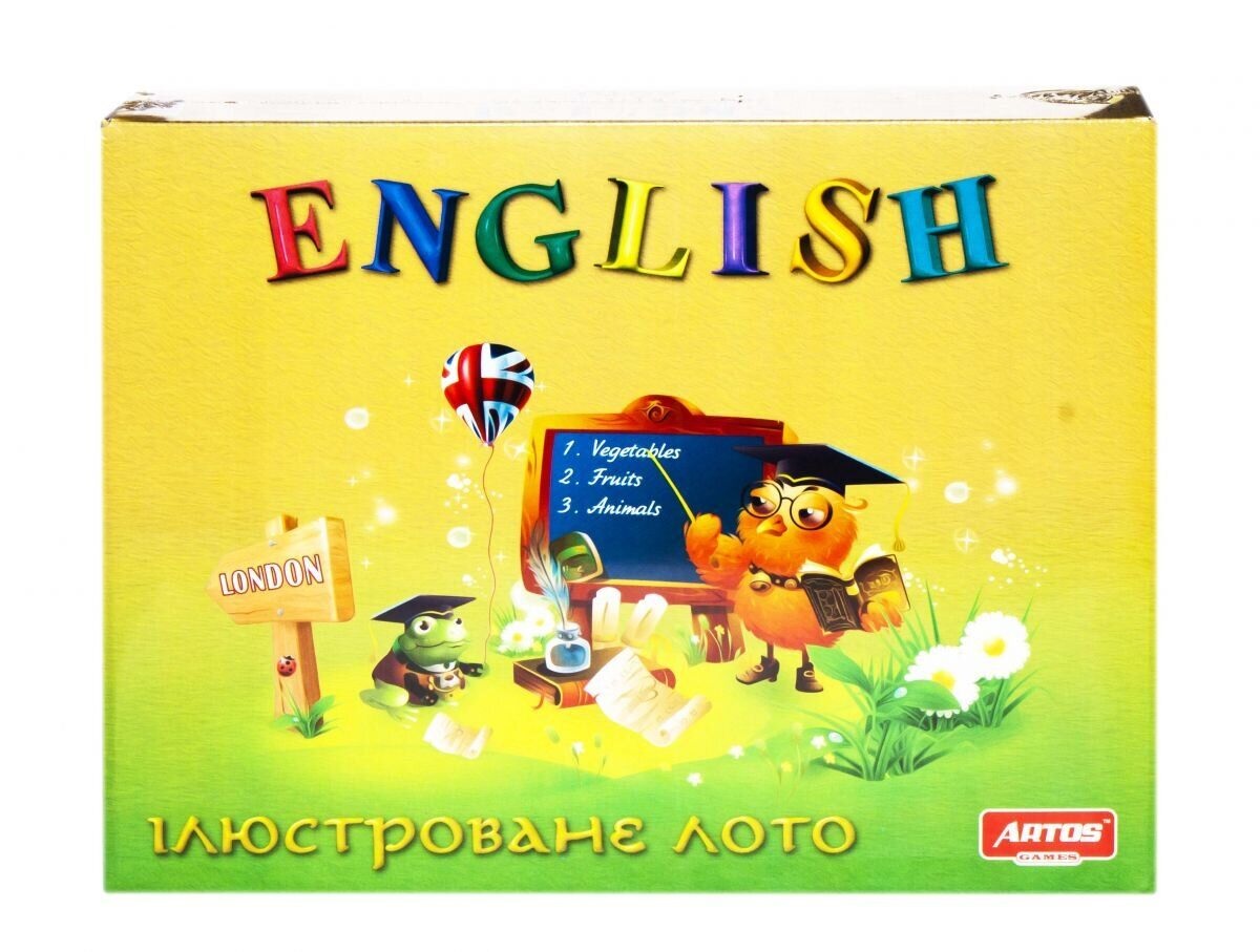 

Развивающая игра лото Английский язык English Artos games 20796