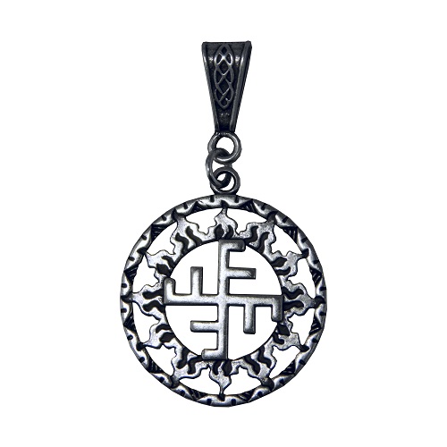 

Амулет кулон Солнечный Крест в Солнечном круге Semantic Jewelry Серебрение 5.0 x 2.8 x 0.2 см