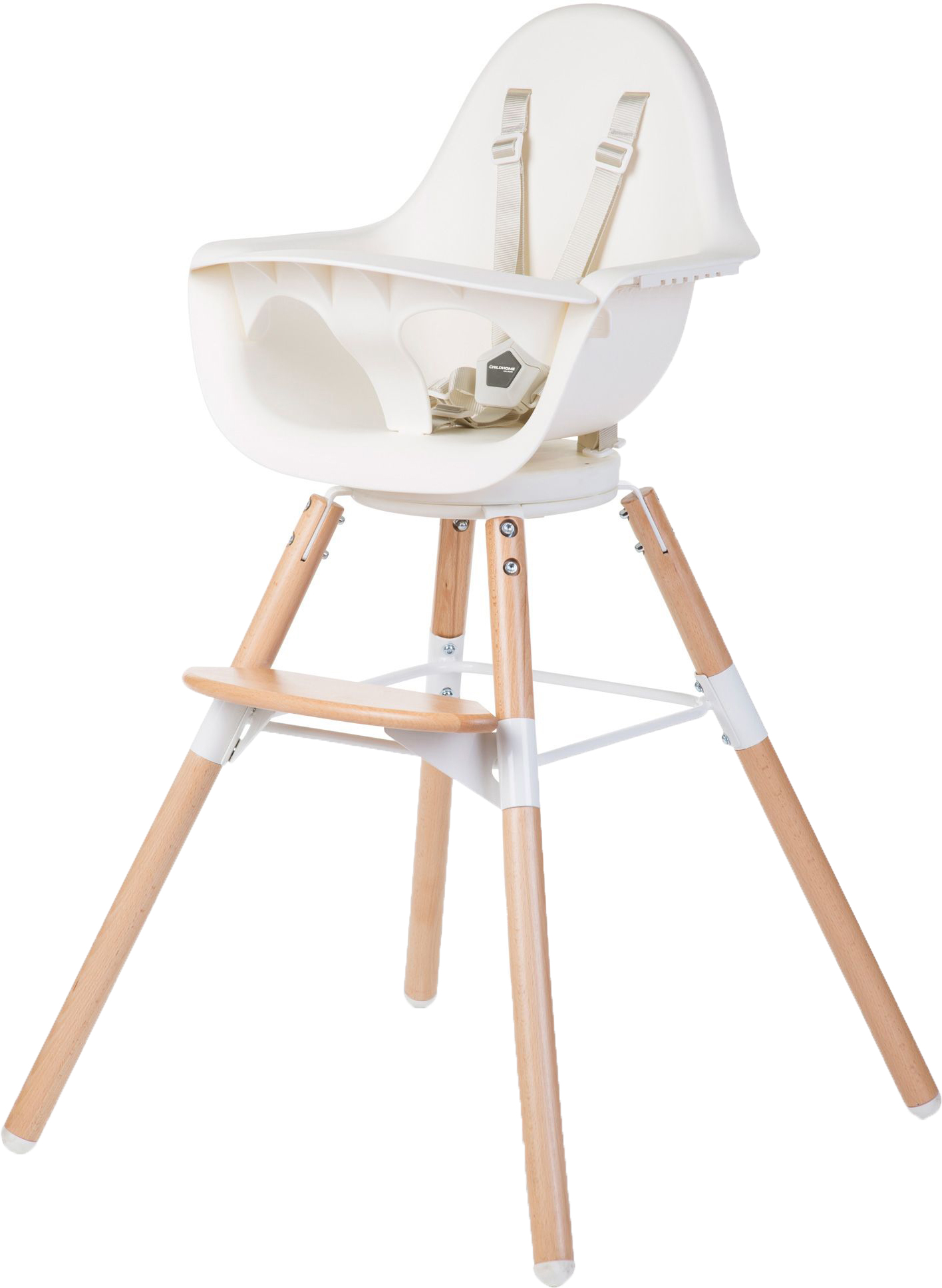 

Стульчик для кормления Childhome Evolu ONE.80° с бампером - natural/white (CHEVO180NW)
