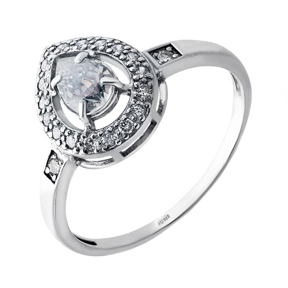 

Серебряное кольцо с цирконием 000014513 15.5 размера