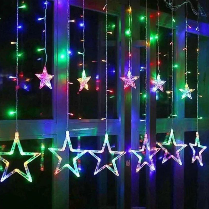 

Гирлянда Xmas STAR CURTAIN 12M MULTI Звезды Мультицветные