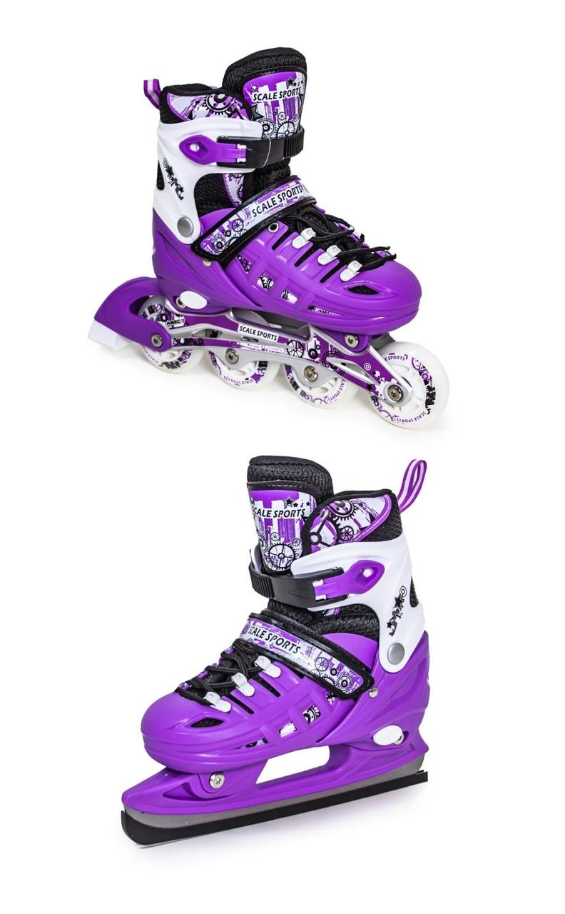 

Ролики+Коньки SCALE SPORT VIOLET 2в1 размер 34-37 все сезонные ролики+коньки колёса+лезвия