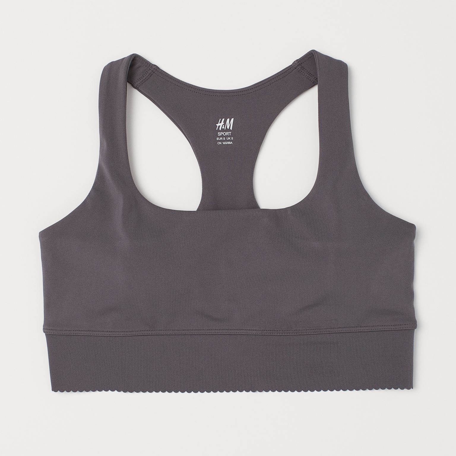 

Спортивный топ H&M 0851774_борд S Серый с бордовым