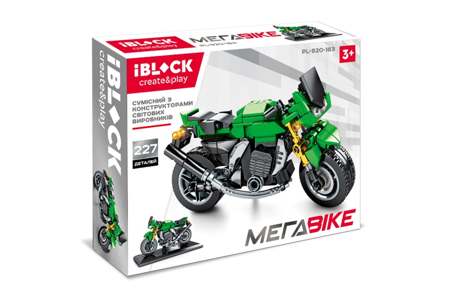 

Конструктор IBLOCK 227дет., МЕГАBIKE, .кор. 28*21*5,5см PL-920-183