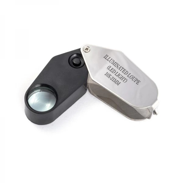 

Лупа ювелирная Magnifier MG21002, увел.- 10X, диам.- 21мм c Led