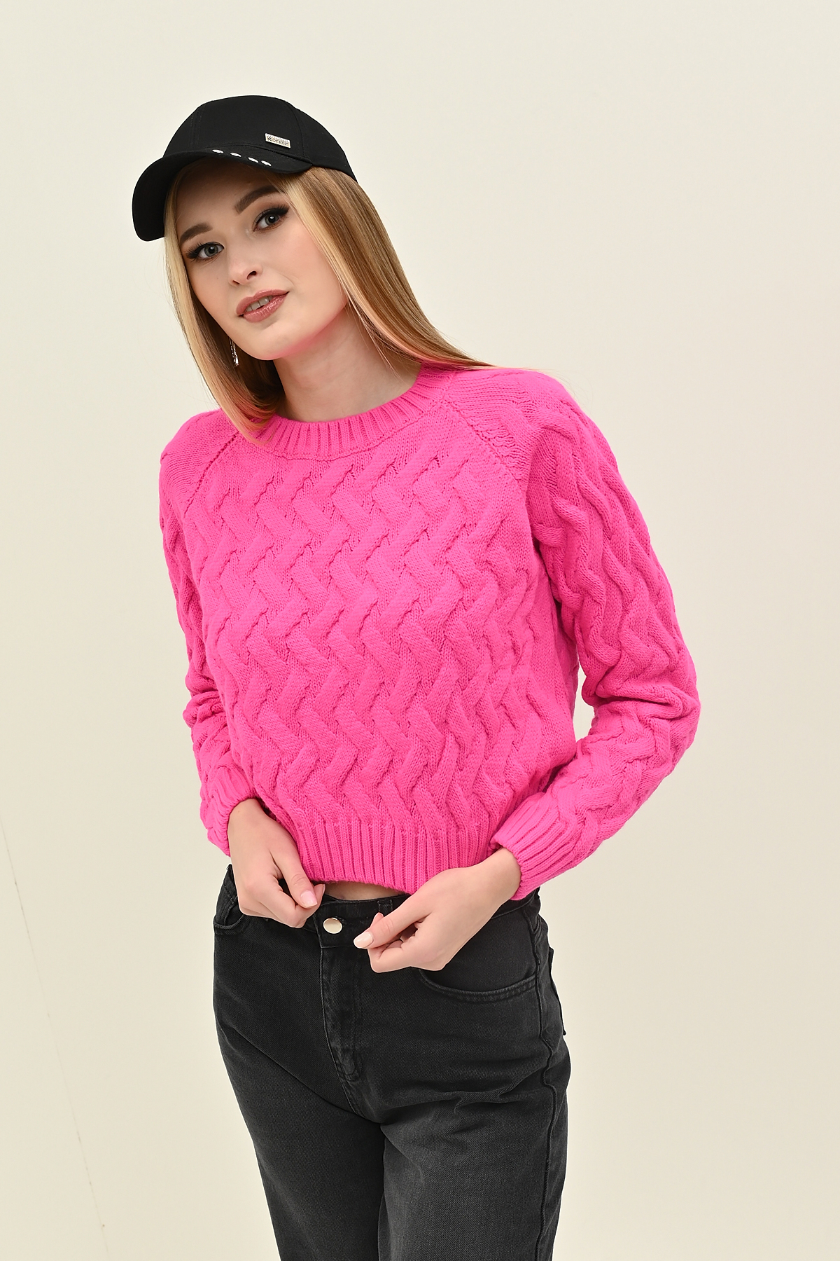 

Светр Park karon 215008 One Size Рожевий