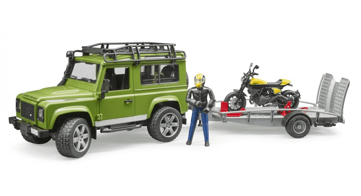 

Іграшка Bruder Land Rover Defender з причепом, мотоциклом і фігуркою (02589)