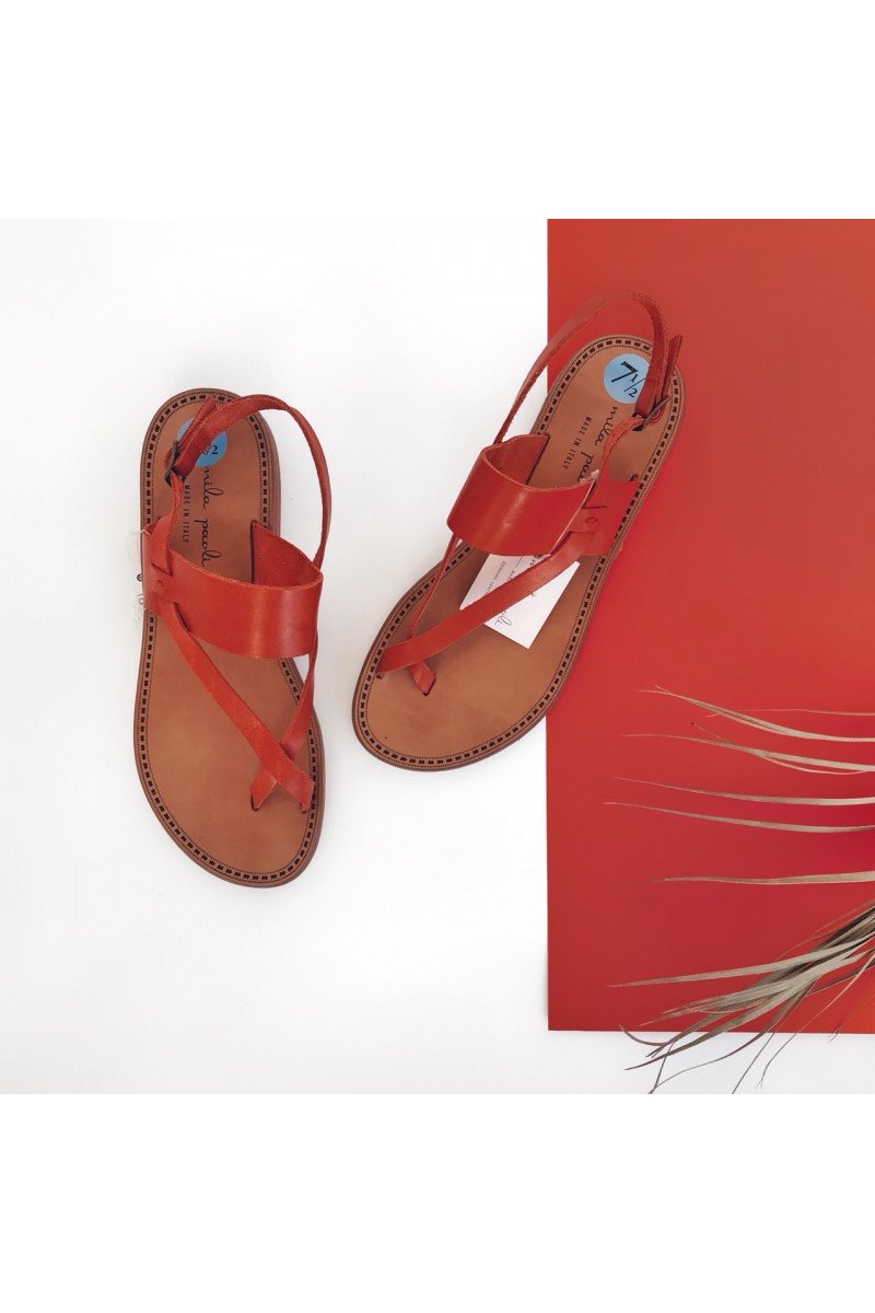 

Сандалии Mila Paoli Sandals Leather Coral размер 37.5 стелька 24.5 см коралловый (SWO-0064)