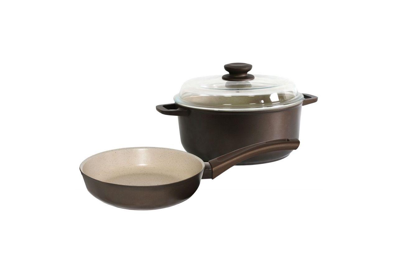 

Набор посуды антипригарный Биол - сковорода 260 мм + кастрюля 5 л "мокко"