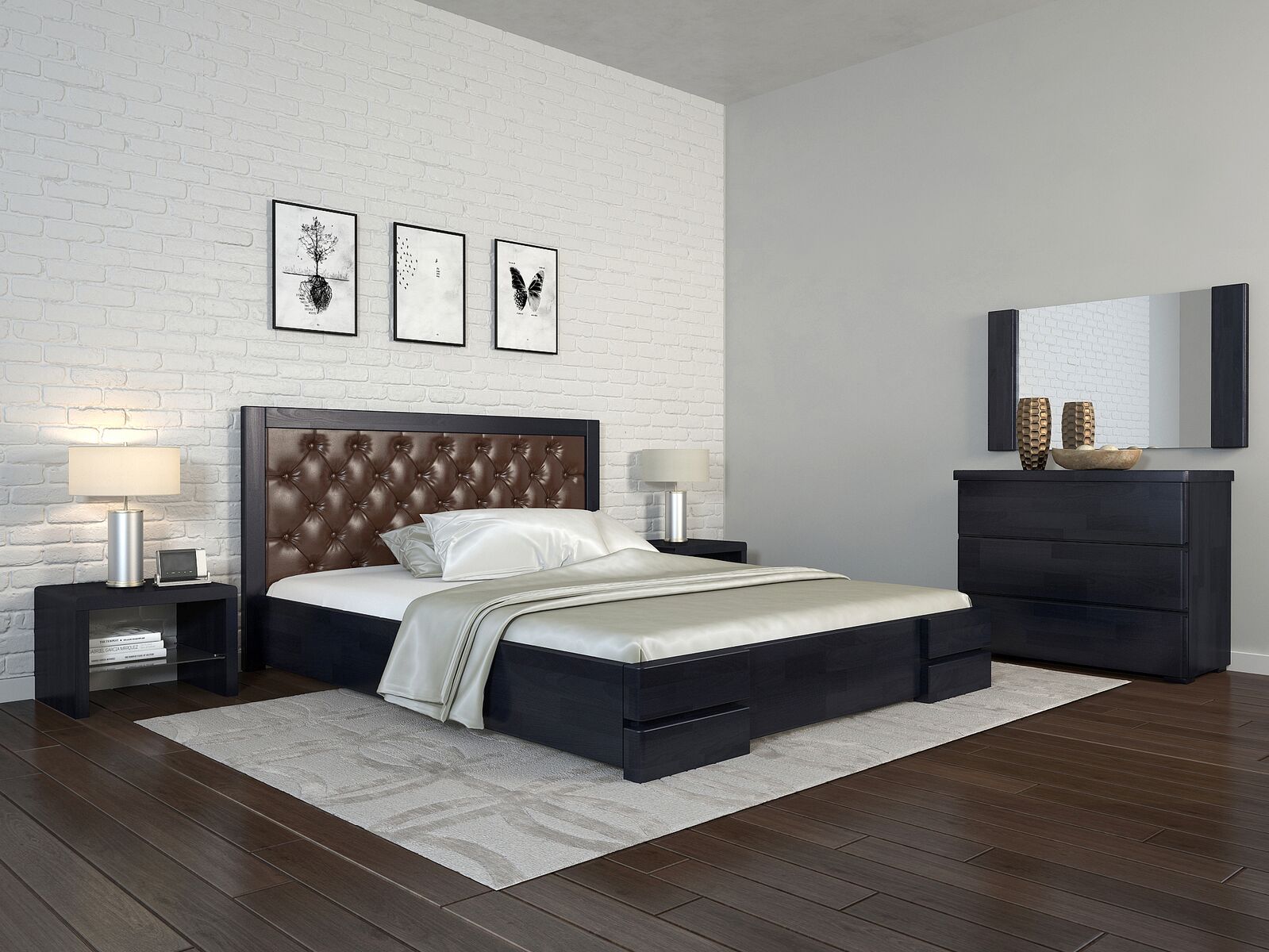 

Кровать Arbordrev Регина Люкс ромбы без ПМ (180*200) сосна Венге