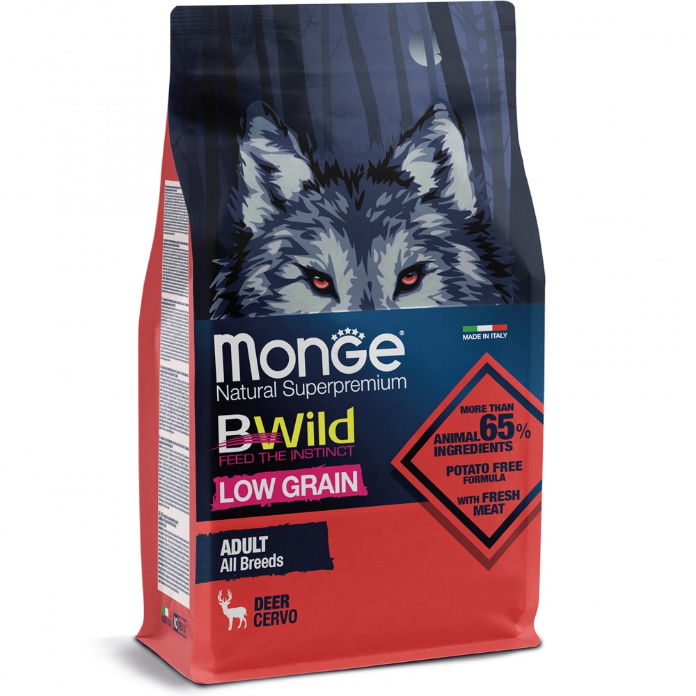 

Корм для собак Monge Вwild low grain оленина 15 кг (70004534)