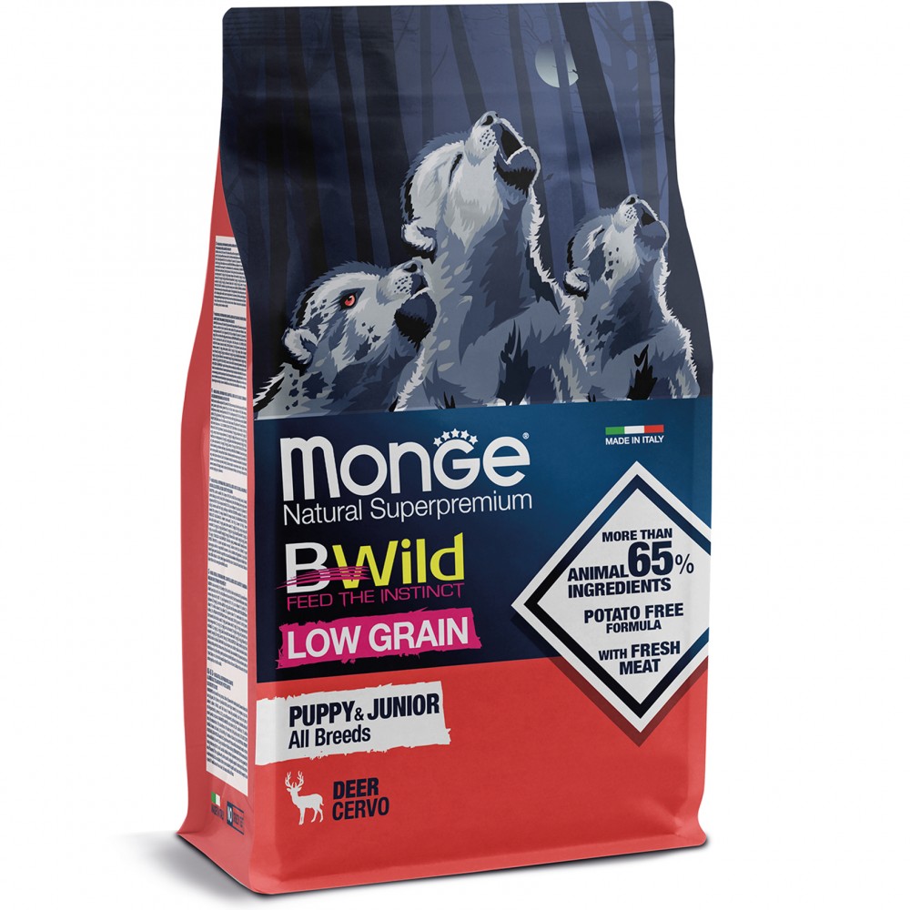 

Корм для щенков Monge Вwild low grain Puppy & Junior оленина 15 кг (70056014)