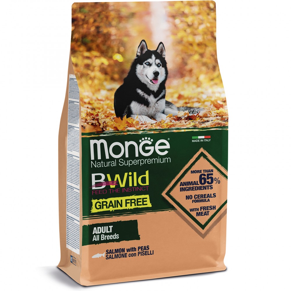 

Корм для собак Monge Вwild grain free лосось 15 кг (70056052)