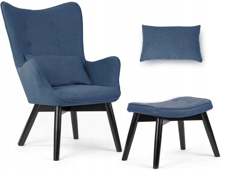 

Кресло для отдыха с подножкой SOFOTEL Norse Black Blue
