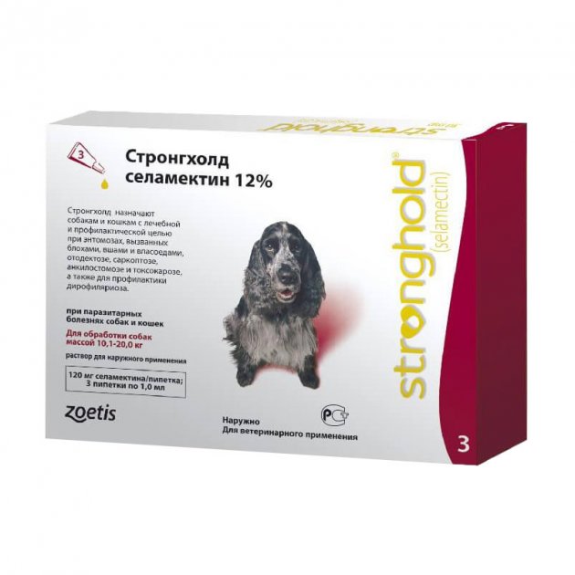 

Капли Zoetis Стронгхолд 12% для собак 10-20 кг 1 мл х 3 пипетки