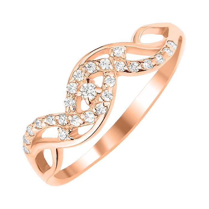 

Кольцо из красного золота с фианитами 000104592 16 размера