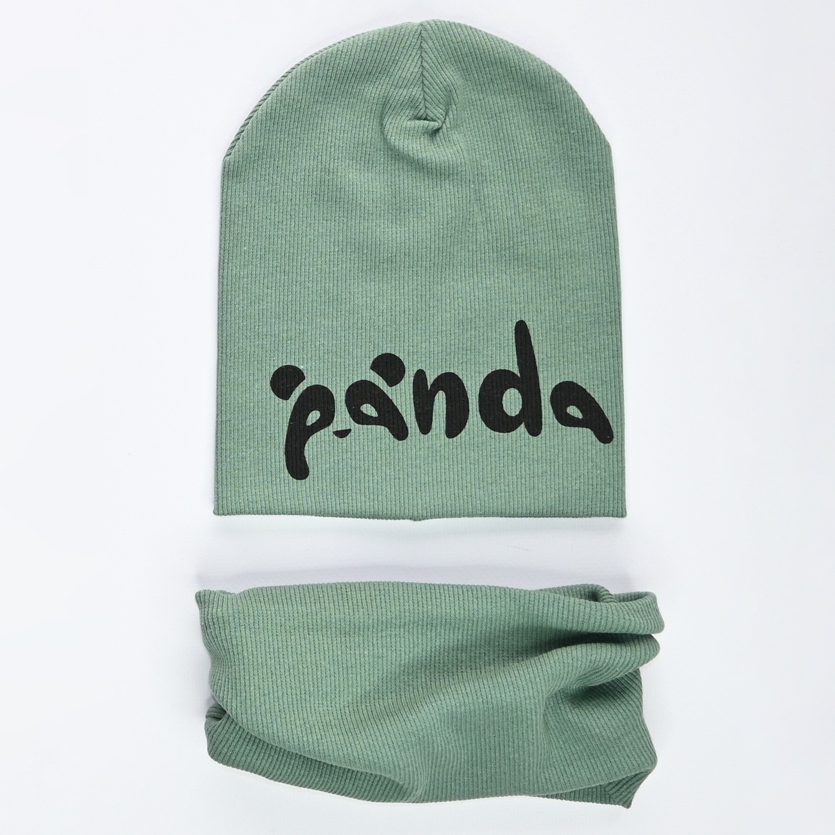 

Шапка и хомут Makko "Panda" 46-50 см серо-зеленый