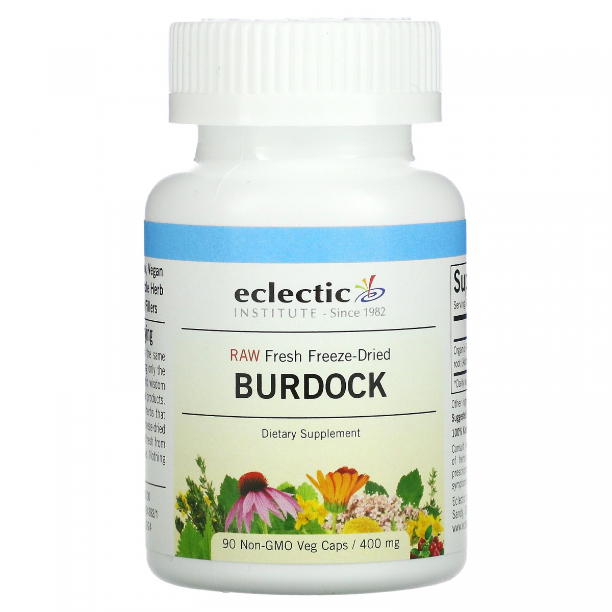 

Корень лопуха Eclectic Institute (Burdock) 500 мг 90 капсул