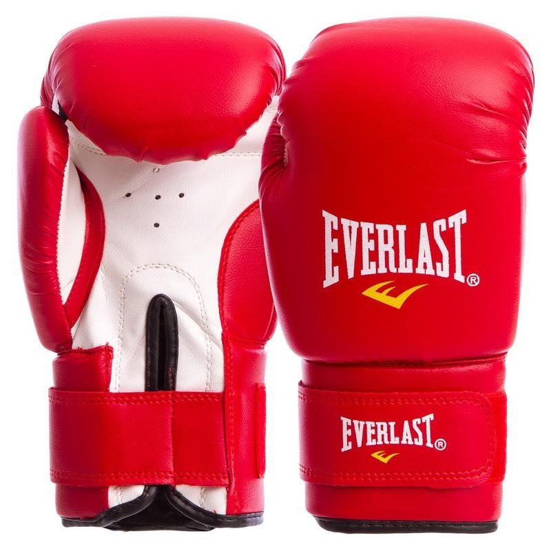 

Перчатки боксерские на липучке Everlast 8oz PVC красный BO-0330