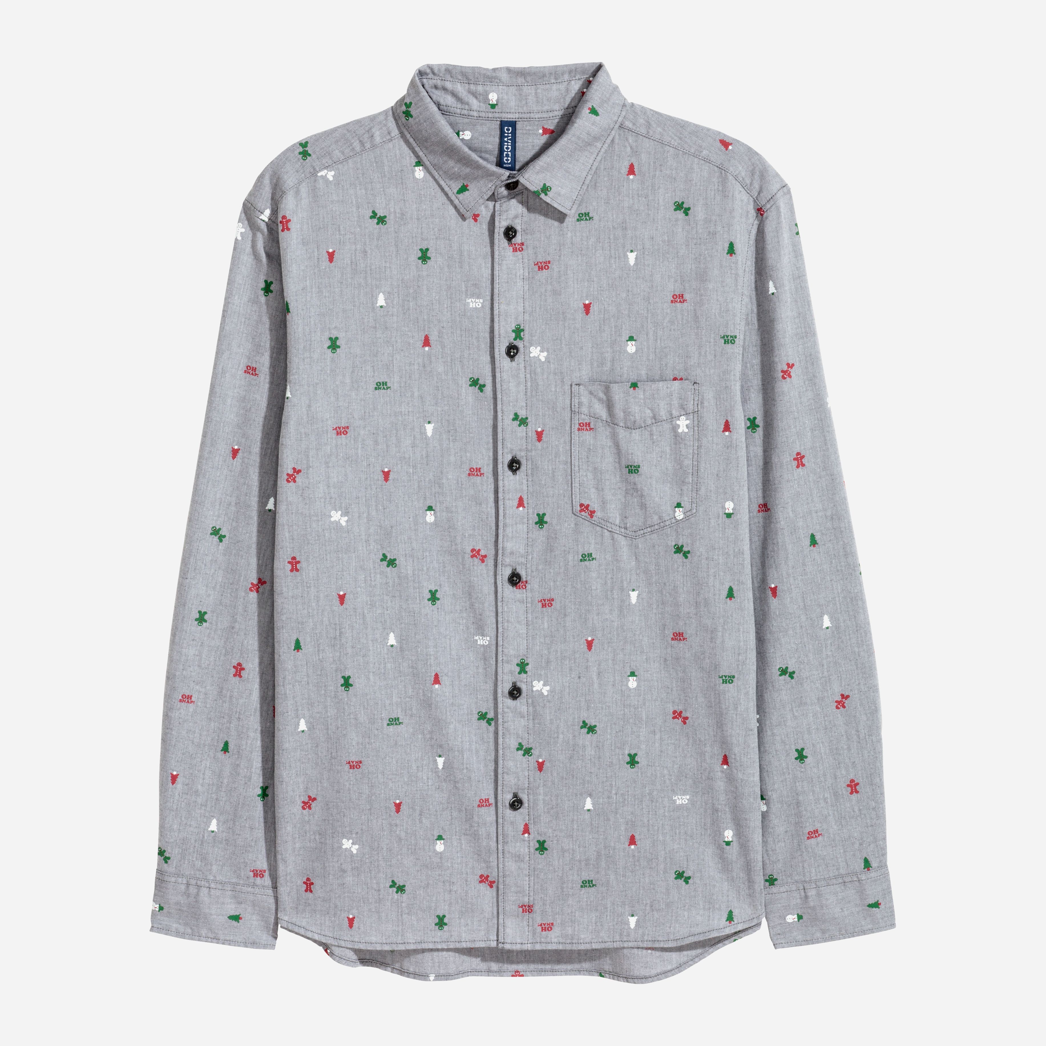 

Рубашка H&M XAZ126751BFQA XS Серая с разноцветным