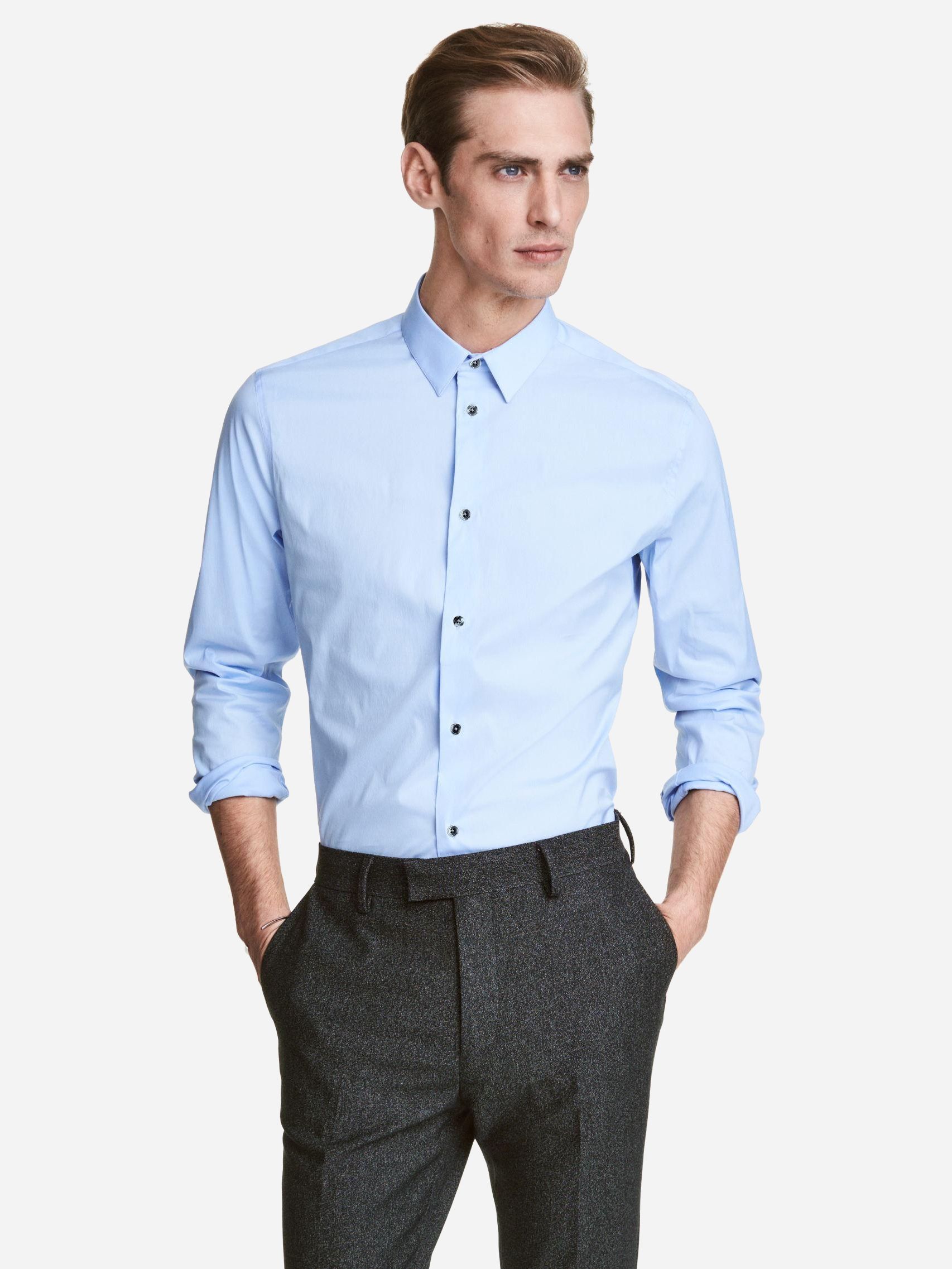 

Рубашка H&M XAZ227657YCEI  Голубая, Рубашка H&M XAZ227657YCEI L Голубая