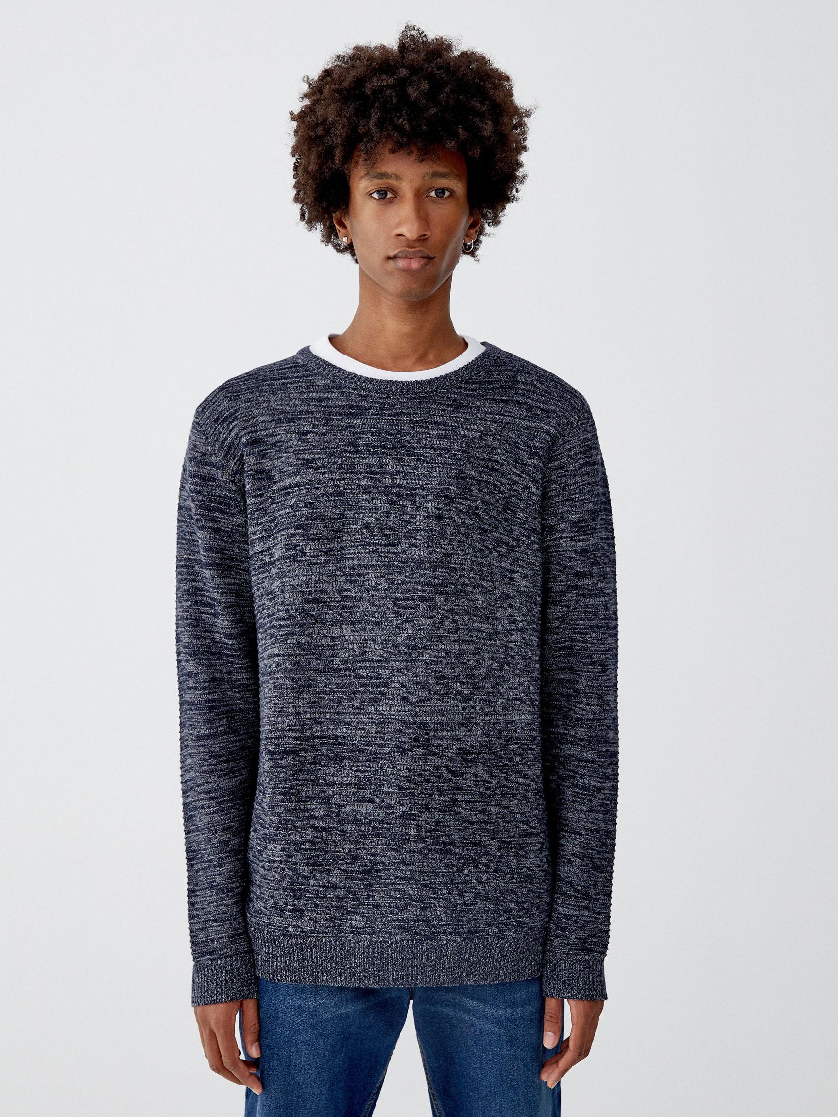

Джемпер Pull & Bear XAZ295072WQDE M Синий с серым