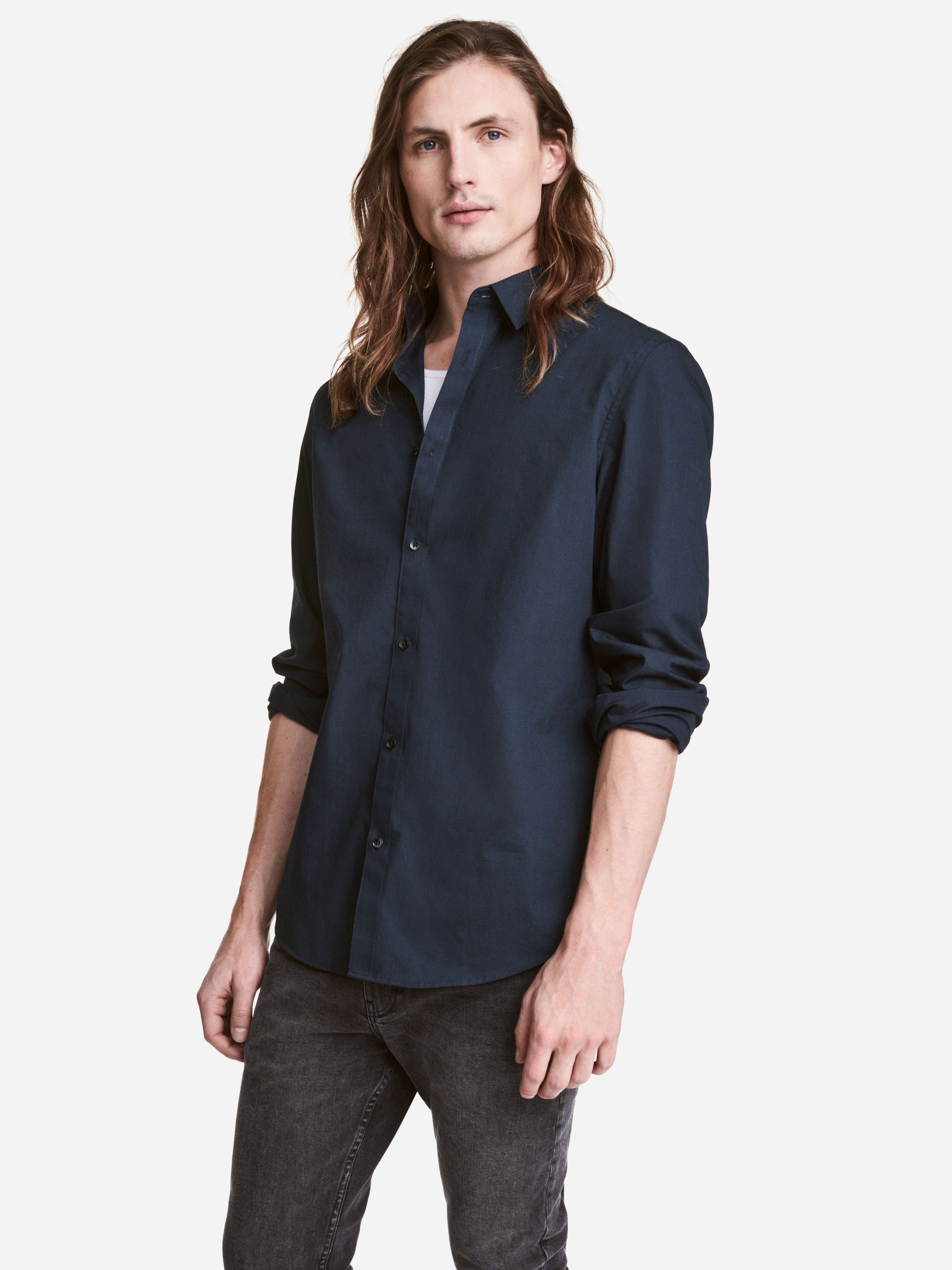 

Рубашка H&M XAZ053402RNRK S Темно-синяя