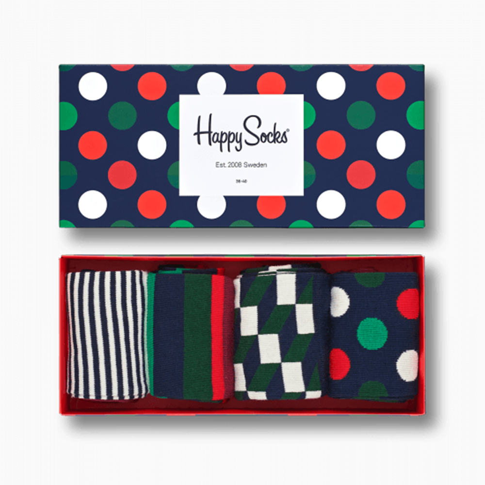 

Подарочный набор мужских носков Happy Socks HOLIDAY BIG DOT GIFT BOX 41-46 (XBDO09-4000)