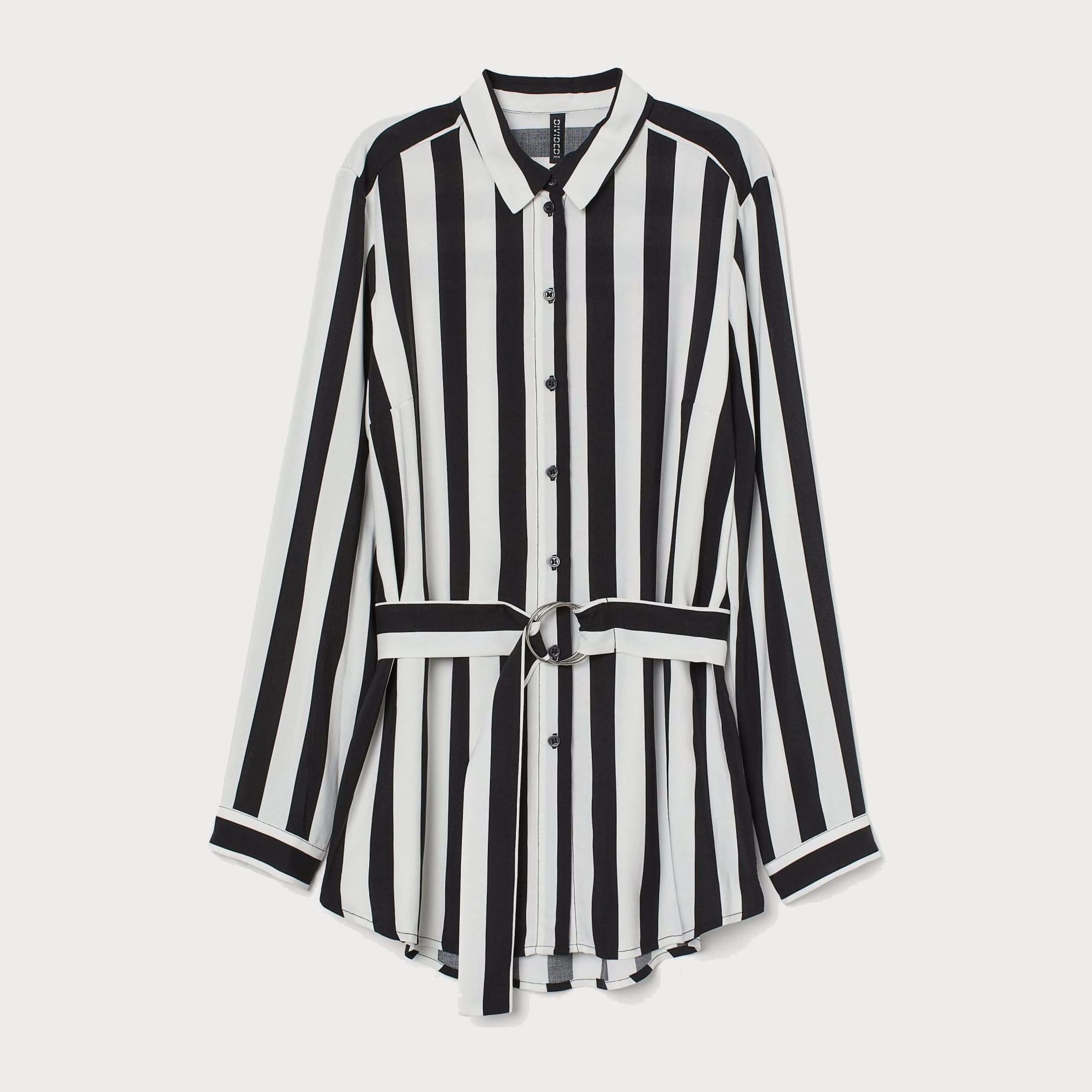 

Рубашка H&M 8610231bar  Черная с белым, Рубашка H&M 8610231bar 36 Черная с белым