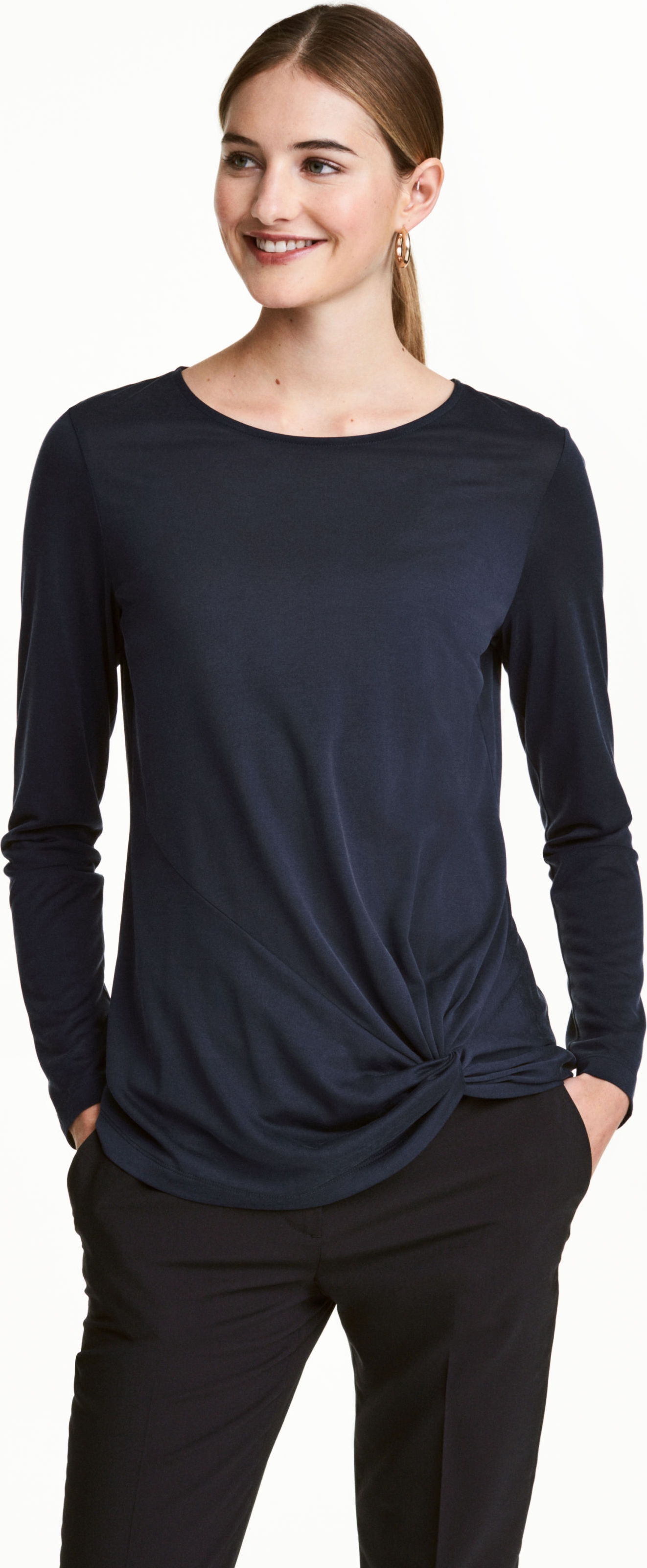 

Лонгслив H&M KK4742095 M Темно-синий