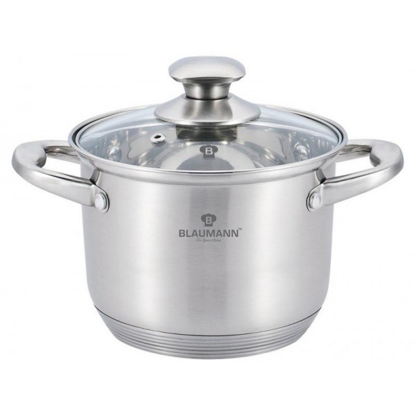 

Кастрюля Blaumann Gourmet 4.3л Ø22х13см из нержавеющей стали со стеклянной крышкой