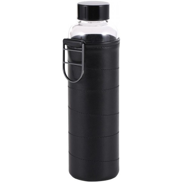 

Бутылка для воды Bergner Blacky 600мл, стеклянная, черный чехол