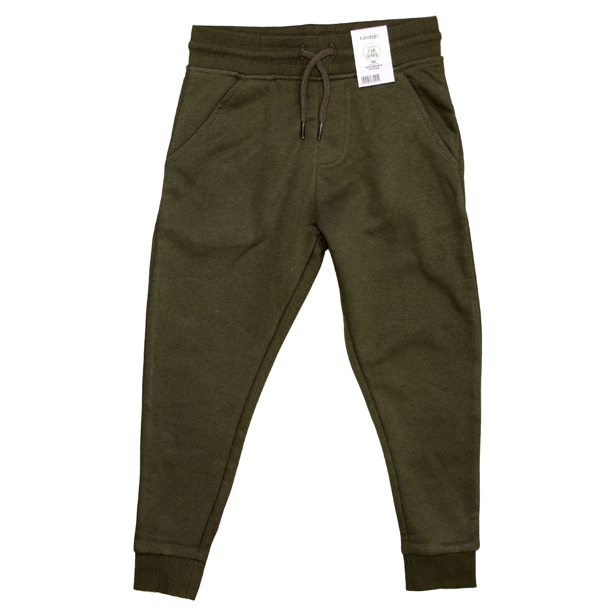 

Спортивные штаны для мальчика ( 1 шт ) George цвета хаки на флисе и с манжетами 9-10 лет (135-140см) 2282