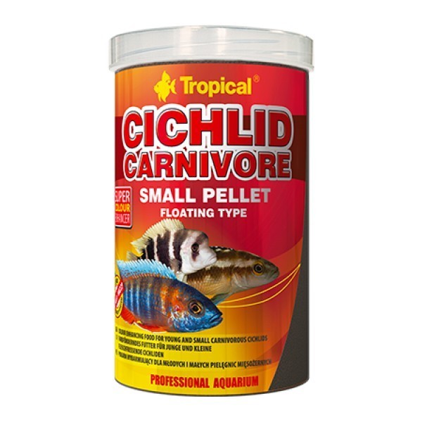 

Корм Tropical Cichlid Carnivore Small Pellet для аквариумных рыб 1 л/360 г