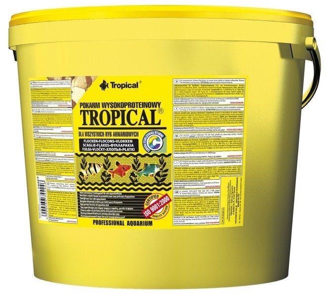 

Корм Tropical для всех аквариумных рыб в хлопьях 21 л/4 кг