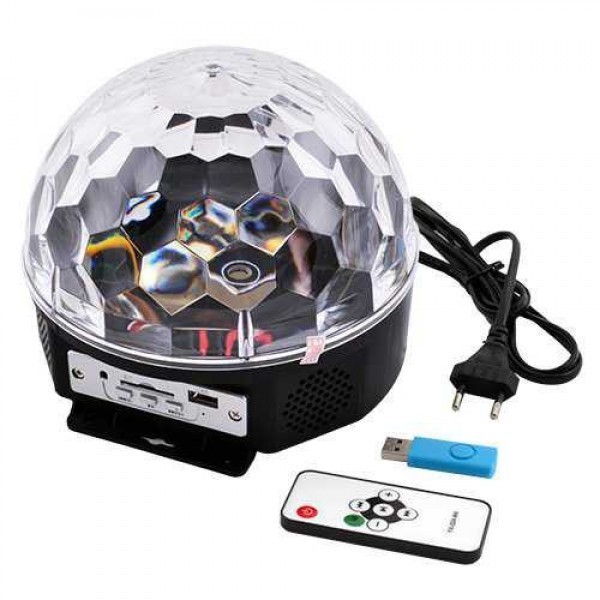 

Светодиодный диско шар Magic Ball MP-3 Светомузыка USB Bluetooth Пульт (V3154)