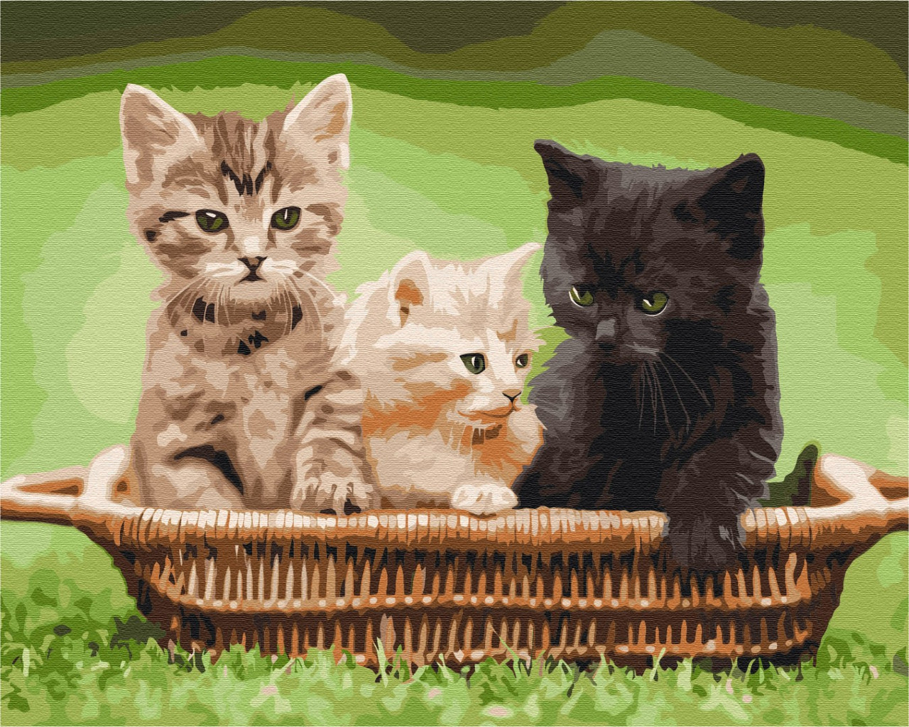 

Картина по номерам "Котята в корзине" GXB52621 40х50 | Brushme