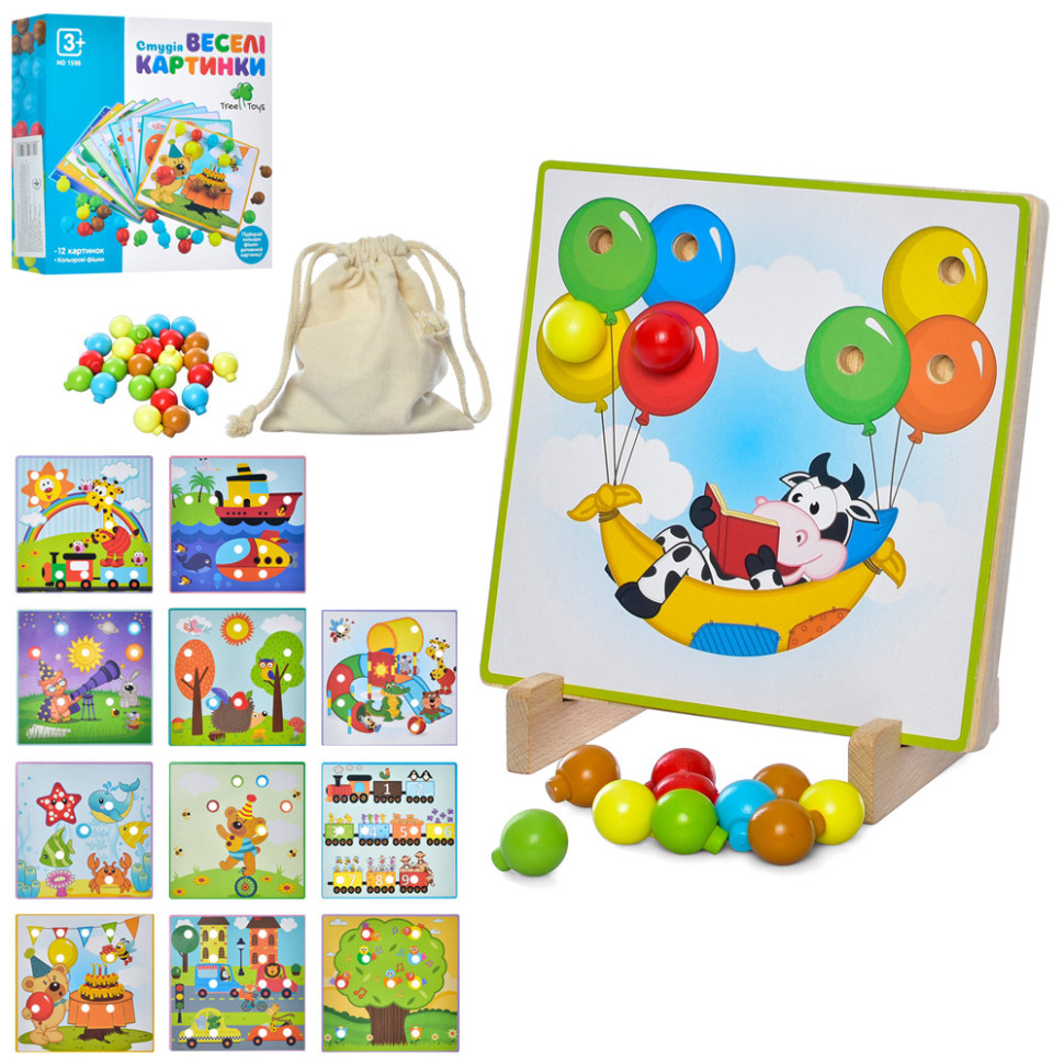 

Деревянная игрушка Игра мозаика, картинки фишки MD 1598
